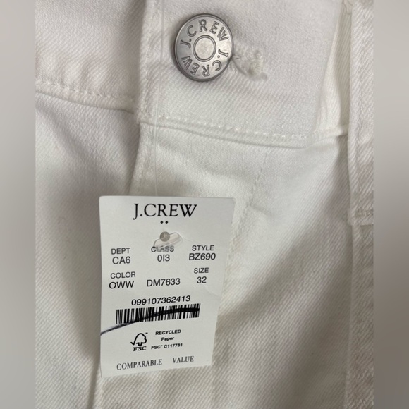 NEW J. Crew Denim Shorts High Waist Big Pockets Casual Preppy Sz 32 White 0934 - Picture 3 of 8